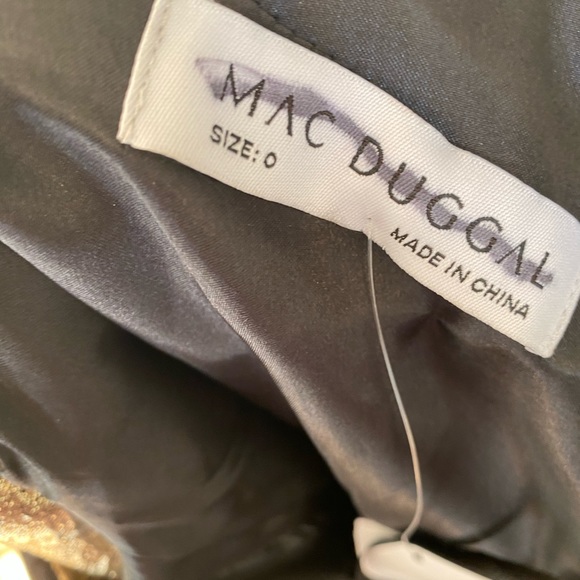 Mac Duggal Asymmetric Metallic Tea-Length Dress. Size 0 and 12 - Picture 8 of 13